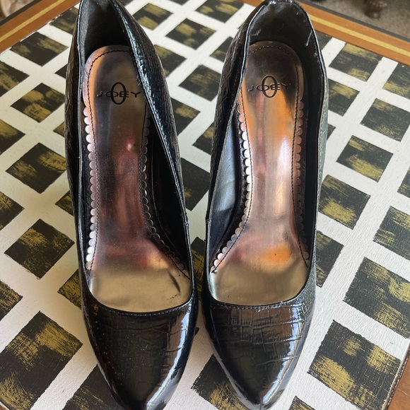 Joey black patent pointed toe stiletto heel 8 - Picture 4 of 11